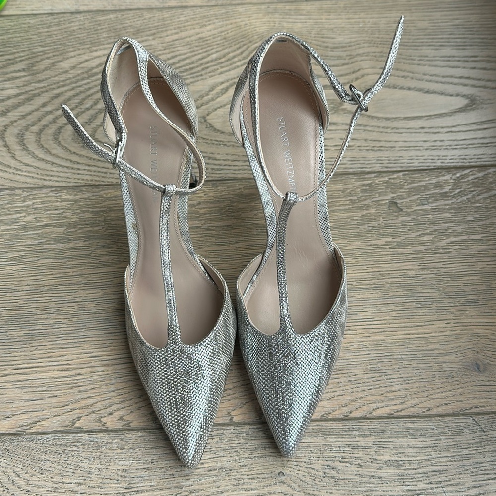 Stuart Weitzman silver heels